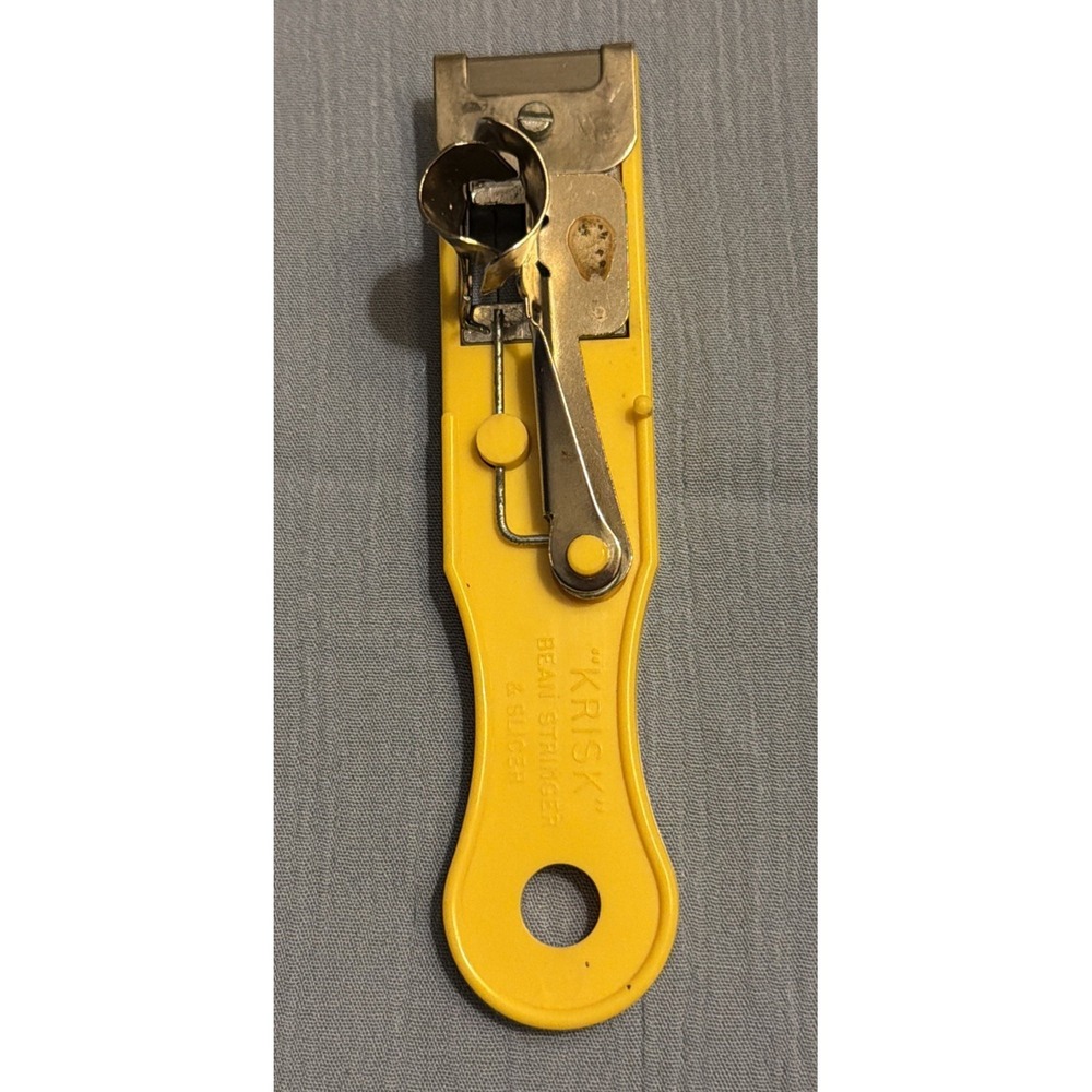 Vintage "KRISK" Bean Stringer &‎ Slicer - Yellow - Made in Australia ~ Used